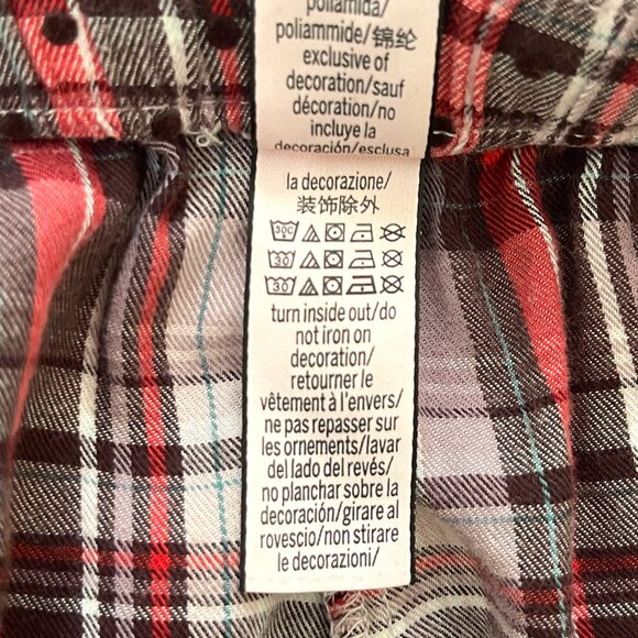 Victoria's Secret Pajama Lounge Pants Lightweight Flannel Plaid Swiss Dot XS - Picture 6 of 6